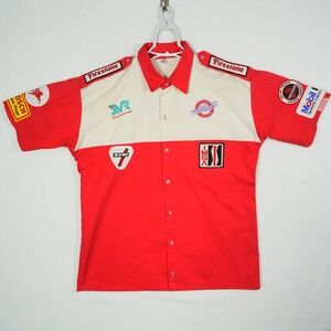 Vtg Simpson Racing Automotive Mechanic Button Up Shirt Single Stitch 2XL US Made